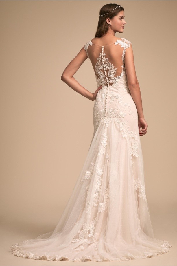 Backless Wedding Dress With Lace Motif