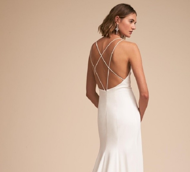 Backless Wedding Dresses With Crossed Straps