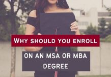 MSA or MBA degree