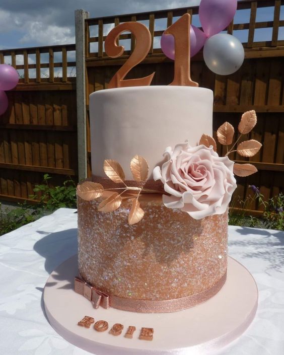 21st Birthday Cake Ideas for Her - 21st birthday cakes for female rose gold