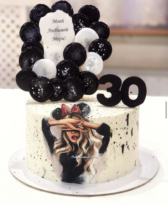 30th birthday milestone cake | Cake, Custom birthday cakes, Silhouette cake