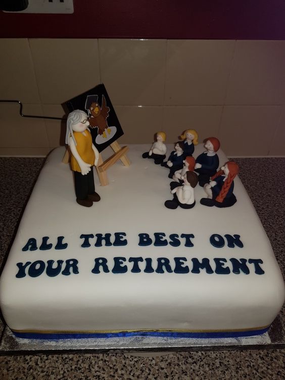 decorations for teachers retirement cake