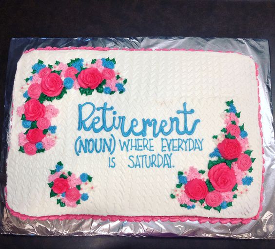 elegant retirement cake for a woman