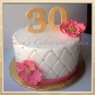 30th birthday cake rose gold