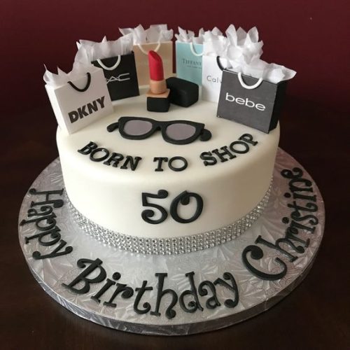 50th golden birthday cake