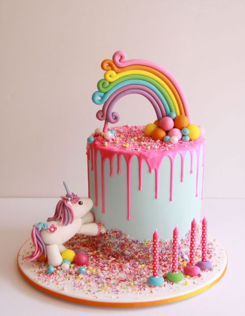 easy rainbow unicorn cake