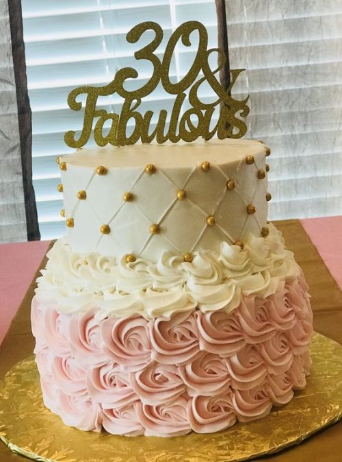 elegant 30th birthday cake