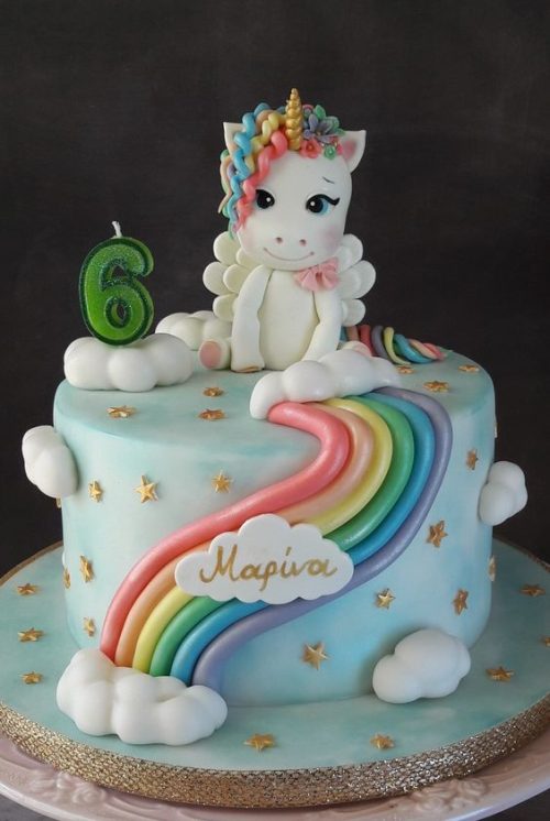 rainbow unicorn cake design