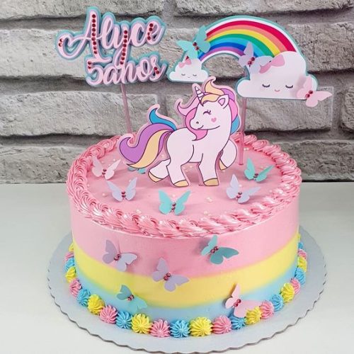 rainbow unicorn cake drawing