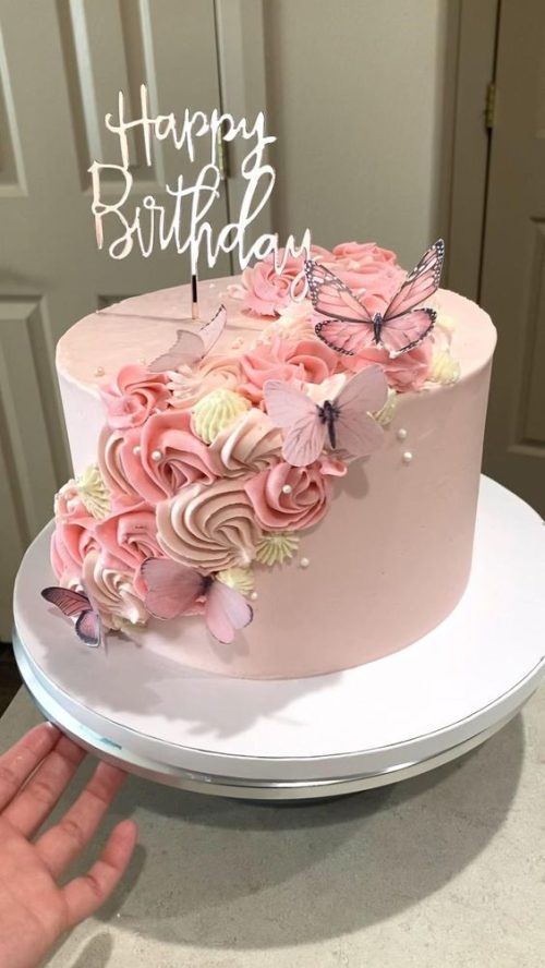 real flower cake design