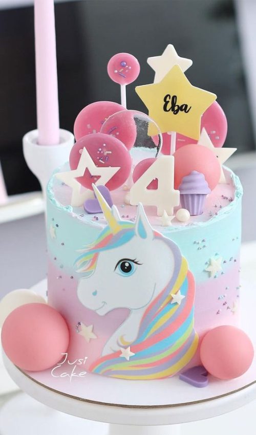 unicorn cake design 1 layer - unicorn cake design for girl