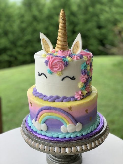 unicorn cake design 2 layers - unicorn cake designs for birthday