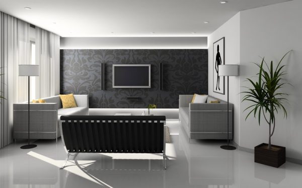 Black-White-Living-Room-Wall-Paint