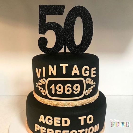 Black themed 50th Birthday Cakes
