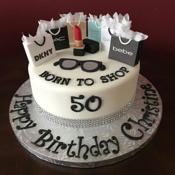 Customized birthday cakes for a 50-year-old woman