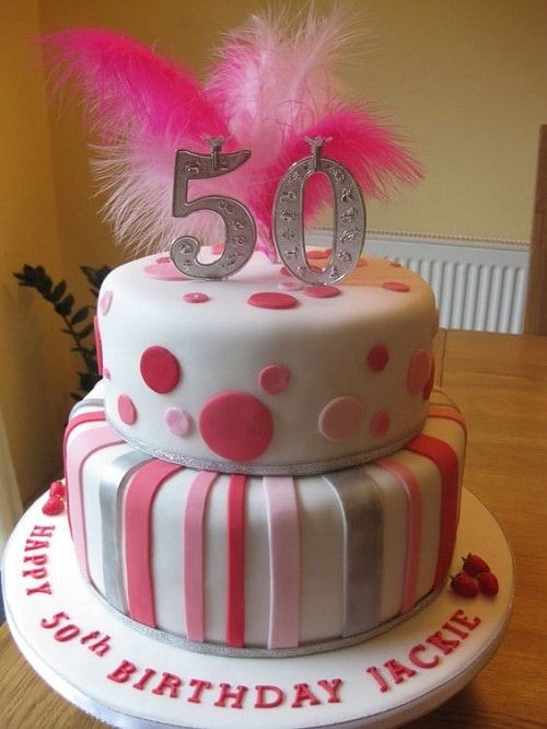 Personalized cakes for a woman's 50th birthday party