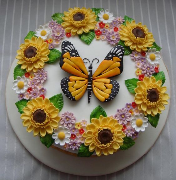 Sunflower birthday cake