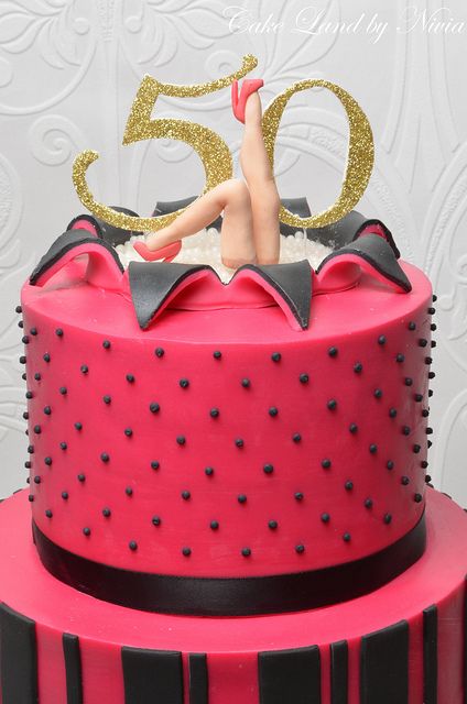Top cake designs for a female's 50th celebration
