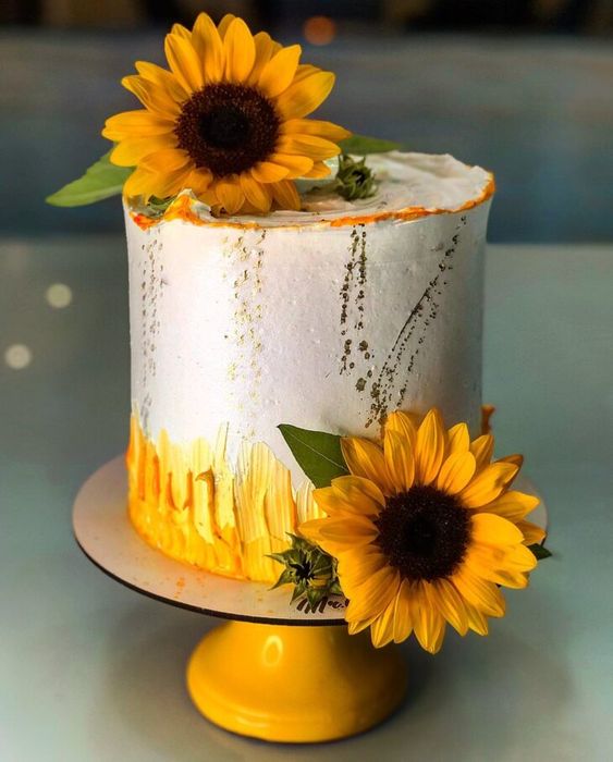 birthday cake sunflower cake design