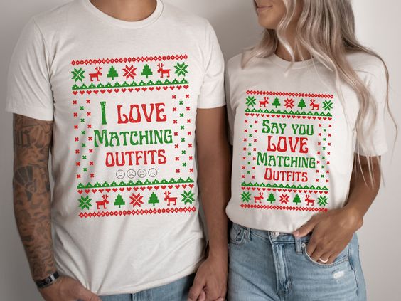 boyfriend girlfriend funny couple christmas shirts