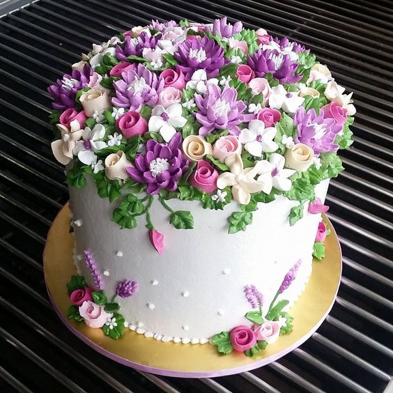 flower cake bouquet design