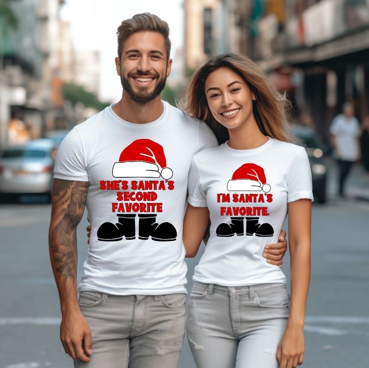 funny couple christmas shirts