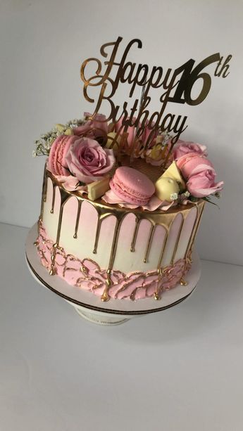 pink sweet 16 birthday cakes