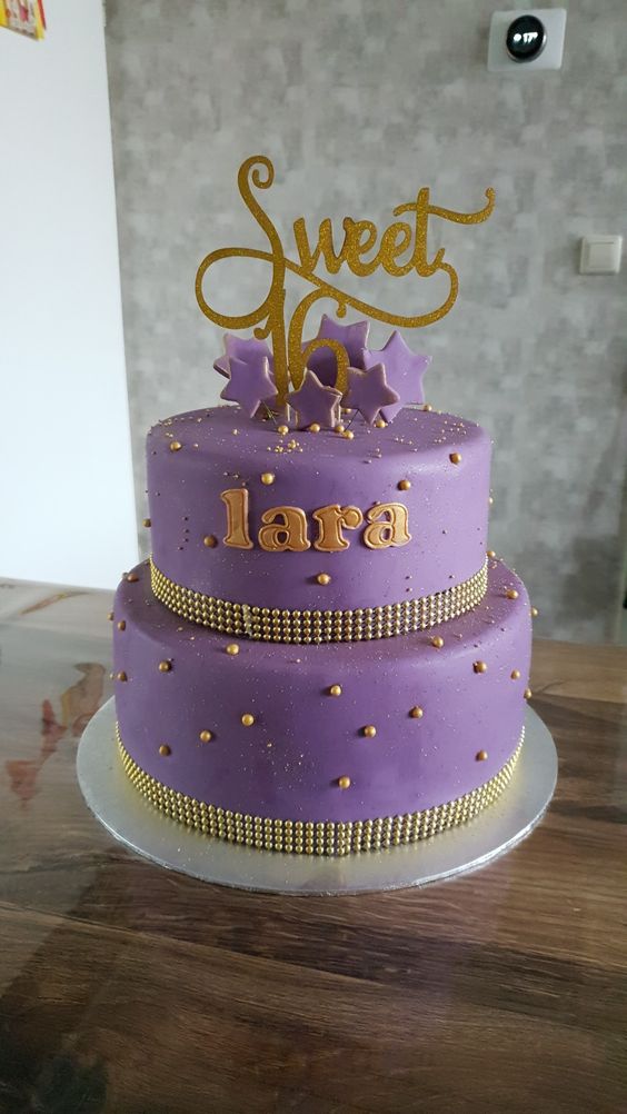 sweet 16 purple birthday cakes