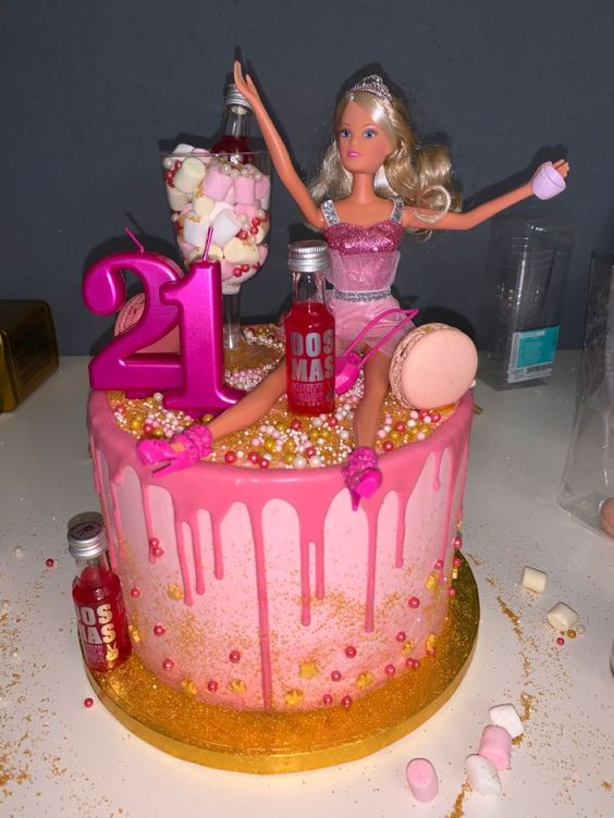 21st birthday cake barbie ideas