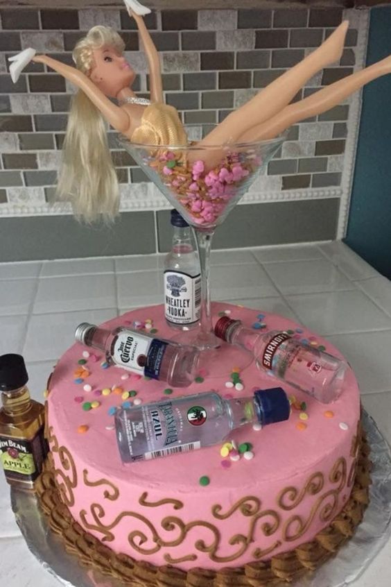 barbie birthday drunk barbie cake