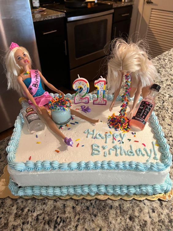 barbie drunk birthday cake