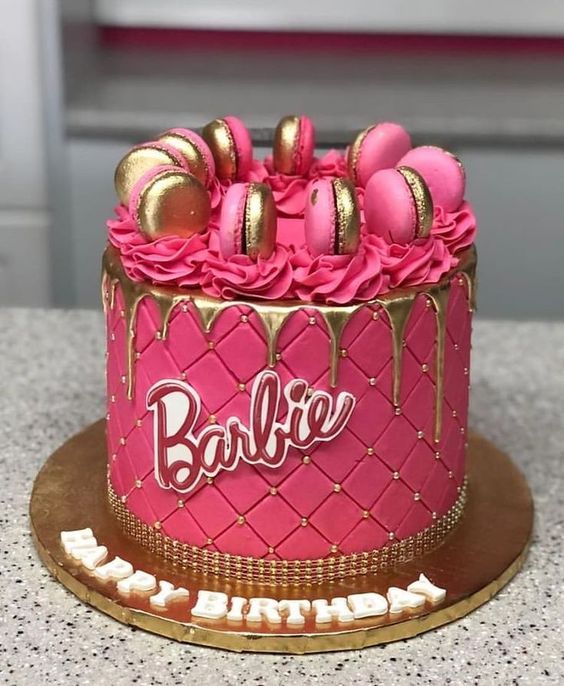 barbie pink birthday cake