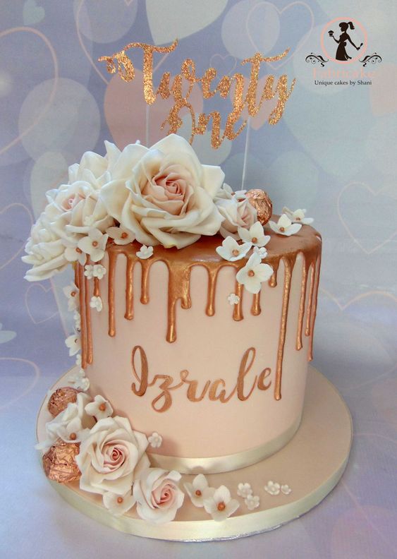 birthday rose gold cake
