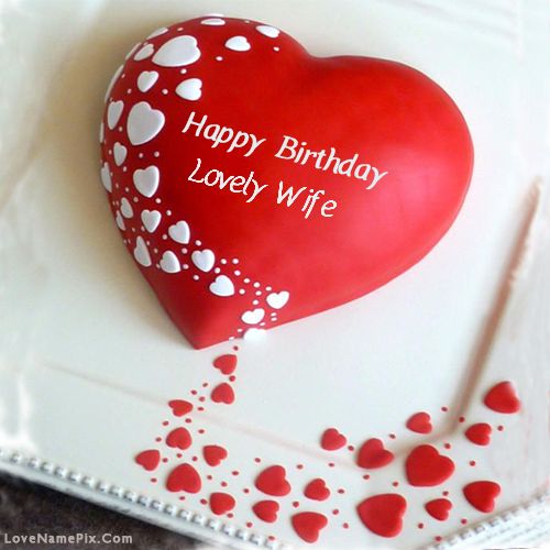 heart shape birthday cake for wife