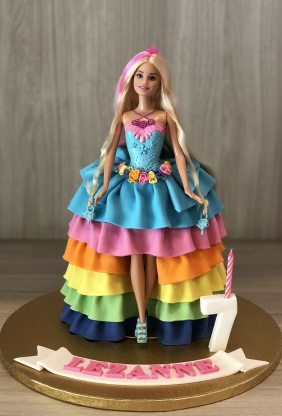 how to decorate a barbie birthday cake