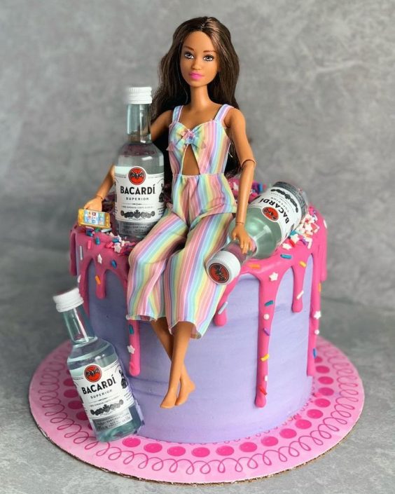 pink birthday cake barbie
