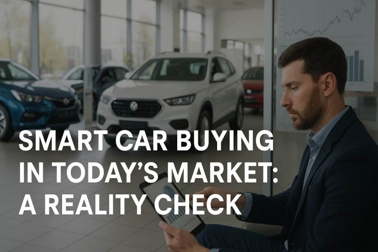 Smart Car Buying in Today’s Market: A Reality Check Smart car buyer analyzing data at a modern dealership