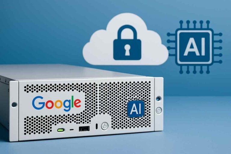 Google AI server highlighting cloud-based privacy features.